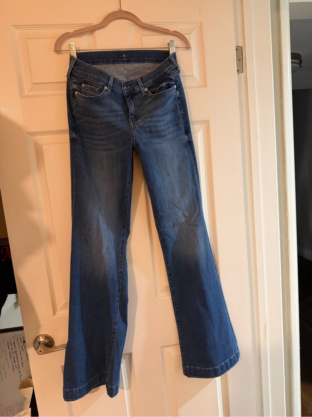 7 For All Mankind Women's Dark Blue Flare Jeans